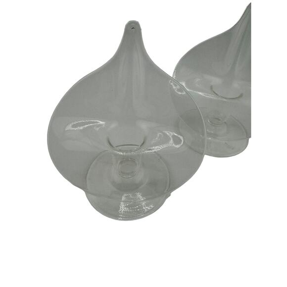 Vintage Clear Glass Jack in the Pulpit Floral Candlestick Holders Set of 2 - Picture 4 of 4